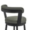 Armen Living Kobe 26" Counter Height Swivel Bar Stool in Black Finish and Gray Faux Leather 721535761760 - alternate 10
